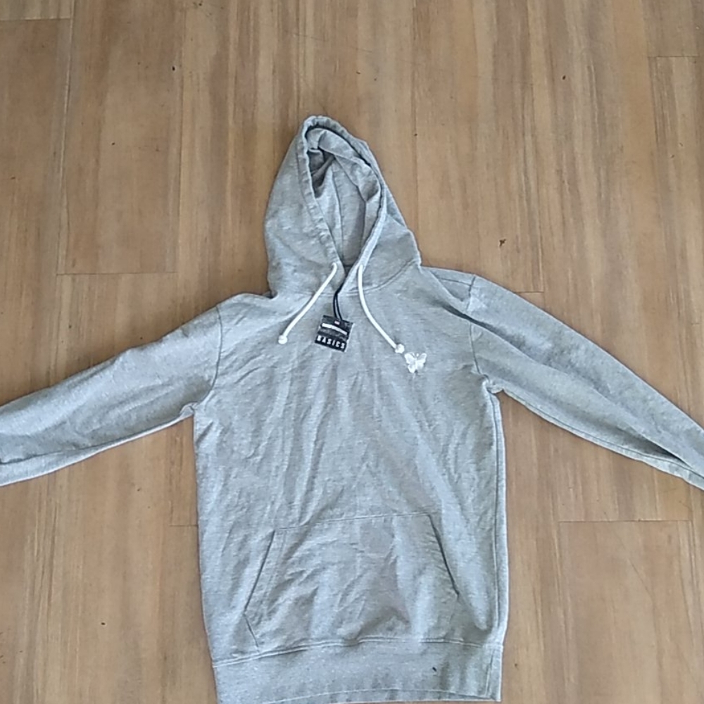 Good for nothing grey butterfly pullover hoodie